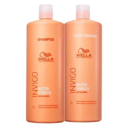 Imagem de Kit Wella Invigo Nutri Enrich Shampoo e Condicionador - 1 Litro ( profissional)