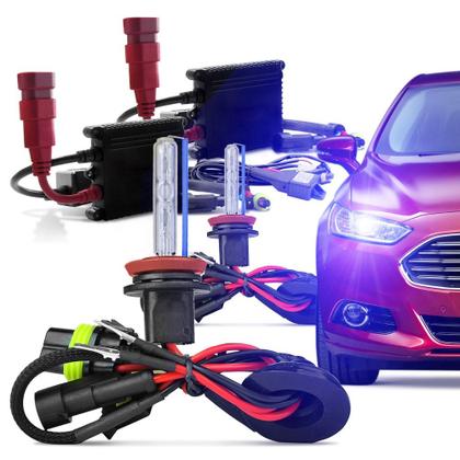 Imagem de Kit xenon automotivo lampada hb3 9005 8000k slim milha farol