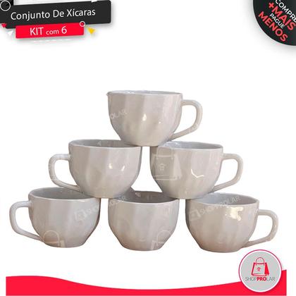 Imagem de Kit Xícara Prisma Conjunto Jogo Com 6 Peças Londres Café Chá Premium 200ML