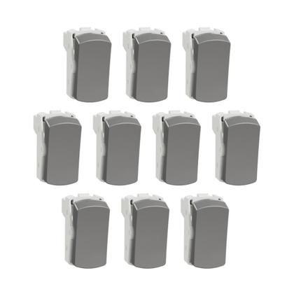 Imagem de Kit10 Modulo Interruptor Simples Alumínio Miluz Sch S3B72012