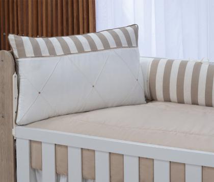 Imagem de Kkit enxoval para berço bebê microfibra modelo meia trança ternura bege neutro