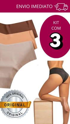 Imagem de KT3 Calcinha Sem Costura Cintura Alta Pala Dupla Compressão