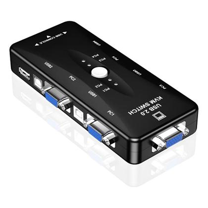 Imagem de Kvm Switch Usb Vga 4 Portas Para Monitor Teclado Mouse