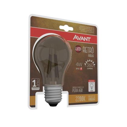 Imagem de Lâmpada Bulbo Retrô 4W 2200K Bivolt Emissão de Luz Âmbar A60 Avant