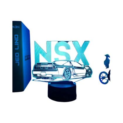 Imagem de Lâmpada De Ilusão 3D De Carro Esportivo Para Quarto Infantil Com Sensor De Toque LED Luz Noturna