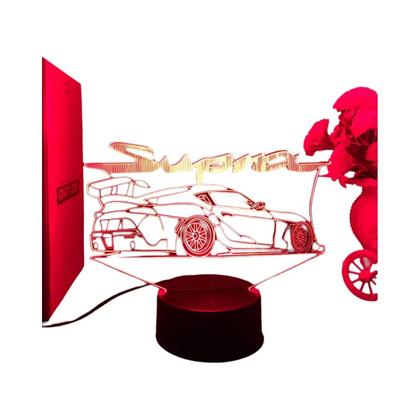 Imagem de Lâmpada De Ilusão 3D De Carro Esportivo Para Quarto Infantil Com Sensor De Toque LED Luz Noturna