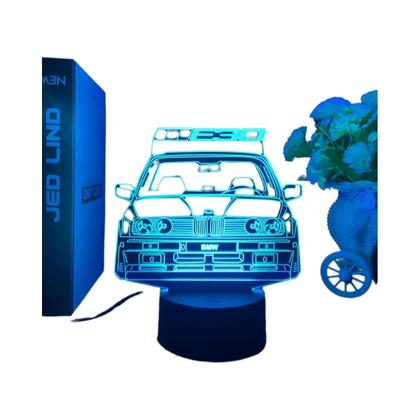Imagem de Lâmpada De Ilusão 3D De Carro Esportivo Para Quarto Infantil Com Sensor De Toque LED Luz Noturna