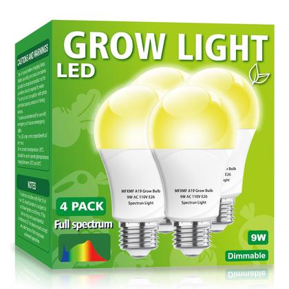 Imagem de Lâmpada LED Grow mfxmf A19 9W E26 Full Spectrum x4 Pack