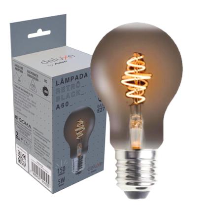 Imagem de Lampada Retro A60 Filamento Black Led 5w Ambar 2200k - Avant