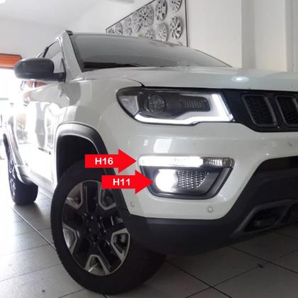 Imagem de Lâmpadas Branca Drl Psx24w H16 + H11 Milha Jeep Compass