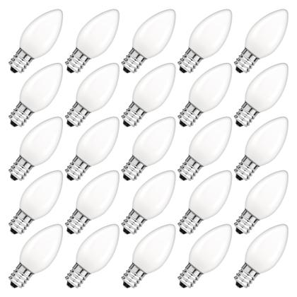 Imagem de Lâmpadas LED Grensk C7 Replacement 0,5 W 2700 K E12, pacote com 25