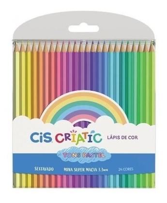 Imagem de Lápis De Cor Criatic Com 24 Cores Tons Pastel - Cis