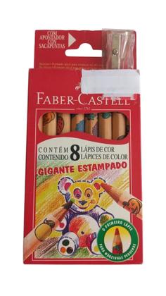 Imagem de Lápis de cor jumbo estampado 08 cores Faber Castell