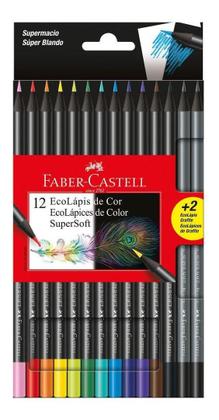 Imagem de Lapis De Cor Supersoft Faber Castell 12 Cores +2 Lapis Preto
