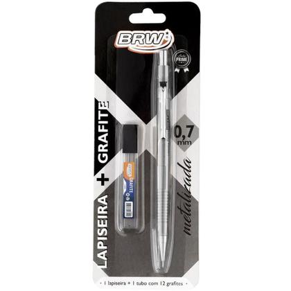 Imagem de Lapiseira 0.7MM Metalizada Prata C/GRAFITE