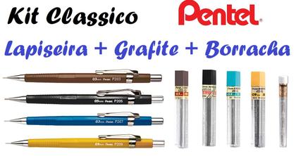 Imagem de Lapiseira Pentel Sharp 0,3 0,5 0,7 0,9 + Grafite + Borracha