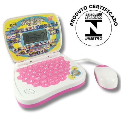 Imagem de Laptop Bílingue Inglês/Português Infantil Educativo + Mouse 2 em 1 Computador Notebook Menino Menina