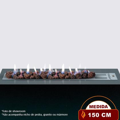 Imagem de Lareira a Gás Bella - 150cm - Aço Carbono Cinza - Fogo & Art