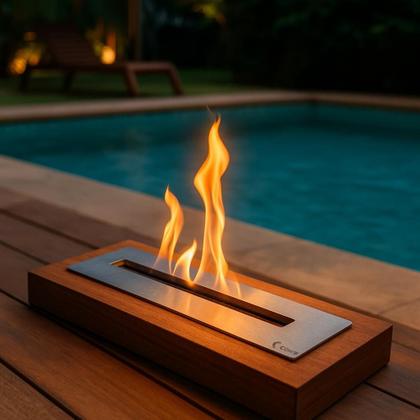 Imagem de Lareira Ecológica Cozix com Molde em Madeira 80cm