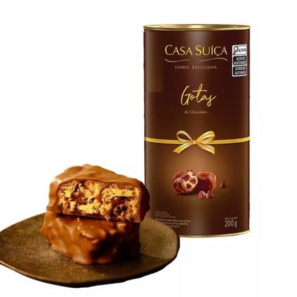 Imagem de Lata GOTAS DE CHOCOLATE em Pedaços Chocolate Ideal para Presentear NATAL/ DIA DAS MÃES/ ANIVERSÁRIO