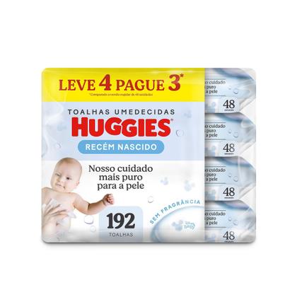 Imagem de Lenço Umedecido Huggies Recém Nascido Sem Fragrância 192 Unidades