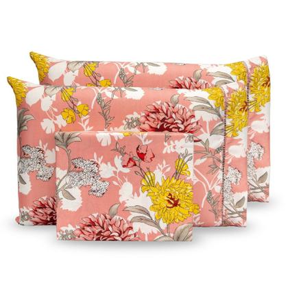 Imagem de Lençol Casal 3 Peças Melissa Micropercal Ponto Palito Estampado