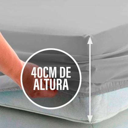 Imagem de Lençol Casal 40cm c/ Elástico na Volta Toda Percal Flex 400 Fios