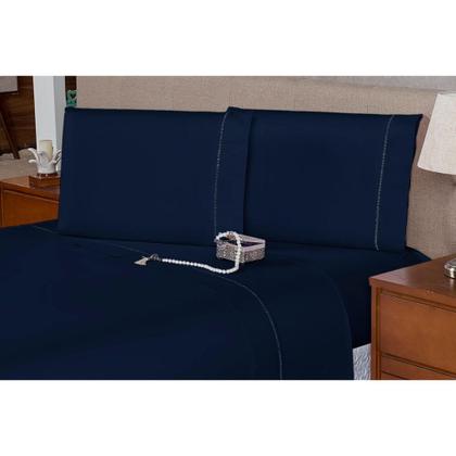 Imagem de Lençol Casal Avulso Com Elástico Percal 180 Fios - 40 CM DE ALTURA