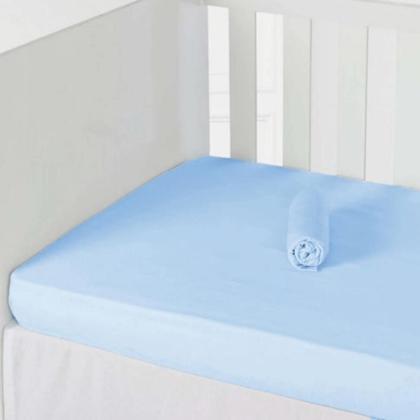 Imagem de Lençol com Elástico para Berço - Marshmallow Azul - Laço Bebê