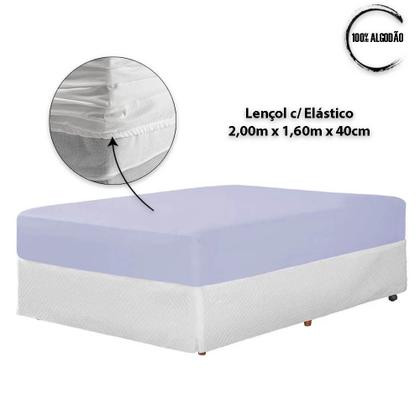 Imagem de Lençol de cama Queen Avulso 400 Fios 40cm Altura 100% algodao com elastico