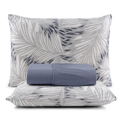 Imagem de Lençol King 3 Peças 100% Algodão com Elástico e Fronha