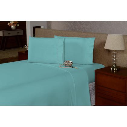 Imagem de Lençol Solteirão/Viúvo de Cima 2 pçs c/ Vira e Ponto Palito Percal Flex 400 Fios Toque Macio