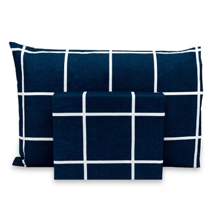 Imagem de Lençol Solteiro 2 Peças Estampado Fronha c/Ponto Palito Percal Flex 400 Fios Macio