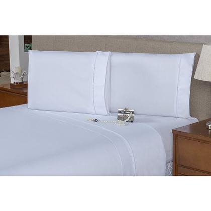 Imagem de Lençol Solteiro 2 Peças Fronha c/ Ponto Palito Percal Flex 400 Fios Toque Macio