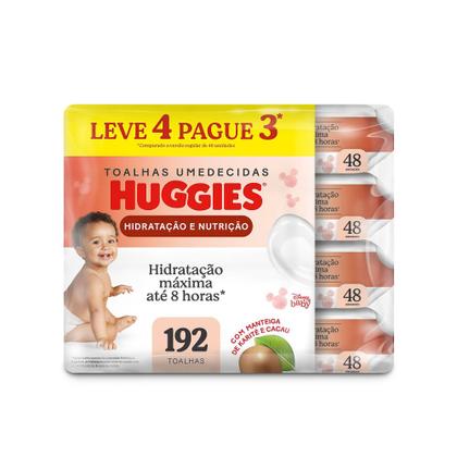 Imagem de Lenços Huggies Hidratação e Nutrição Contra Assaduras 4x48 Unidades