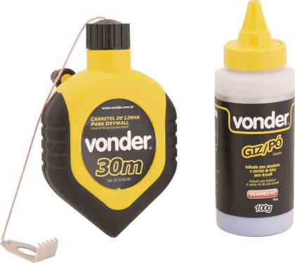 Imagem de Linha com giz para drywall 30m vermelho Vonder