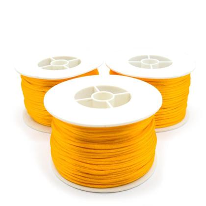 Imagem de Linha Fio Cetim Laranja 2mm Cordão Rabo de Rato 1 Rolo 45m 110g