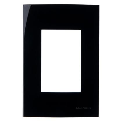 Imagem de Linha Sleek Ebony Placa 4x2 p/ 3 Módulos Horizontais