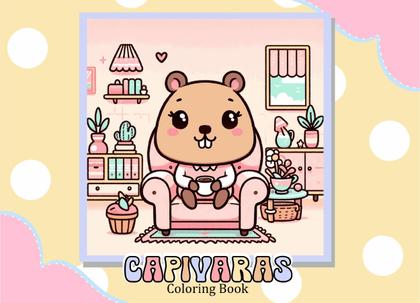 Imagem de Livro De Colorir Capivara Capa Dura 50 Páginas