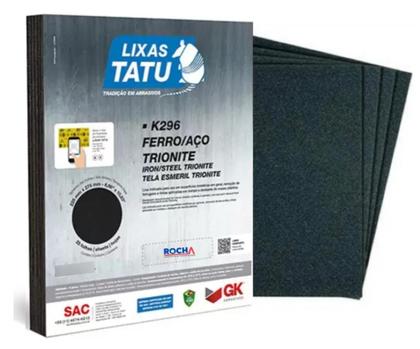 Imagem de Lixa Ferro Aço Remoção de ferrugens, tintas aplicadas em metais, desbaste de massa Kit c/ 05 Folhas