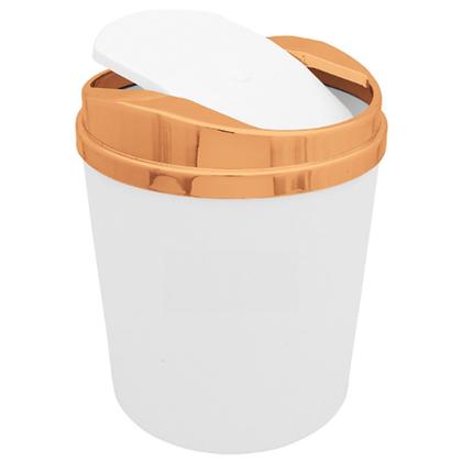Imagem de Lixeira 5 Litros Com Tampa Rose Gold Basculante Metalizada Banheiro Cozinha - AMZ