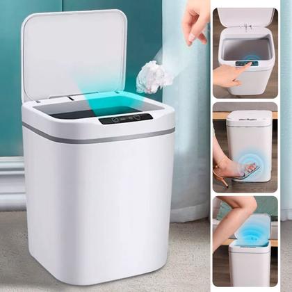 Imagem de Lixeira Automática 16L Recarregável com Sensor Inteligente USB