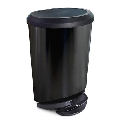 Imagem de Lixeira Com Pedal e Borda 20 Litros Preta Label 25777 Arqplast