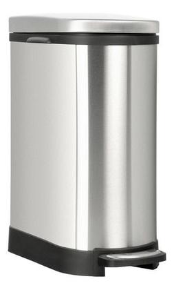 Imagem de Lixeira Cromada Retangular Estreita Com Pedal 10 Litros