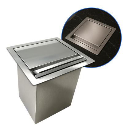 Imagem de Lixeira de Embutir em Aço Inox Escovado 4 Litros com Tampa Tamanho P