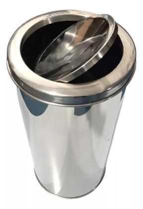 Imagem de Lixeira De Inox 03Litros Tampa Flip Top P/Banheiros Cozinhas