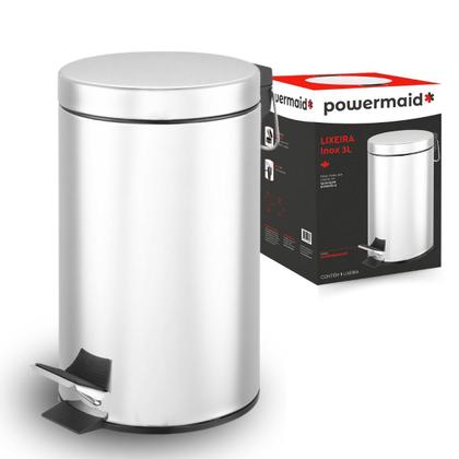 Imagem de Lixeira Pedal Inox Cesto Removível Cozinha Banheiro 3L