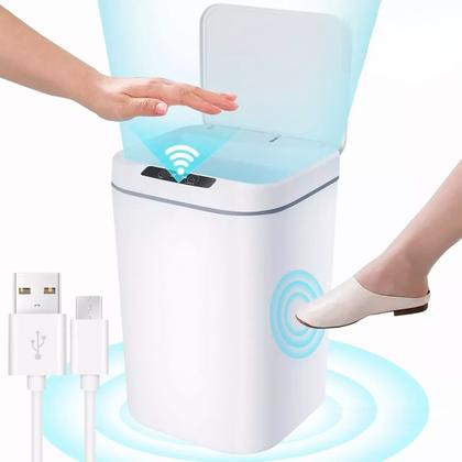 Imagem de Lixeira Recarregável USB Inteligente Sensor de Proximidade 16L