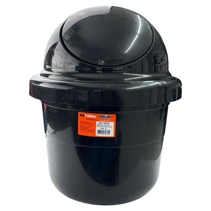 Imagem de Lixeira redonda multiuso 15l com tampa basculante preta 0830