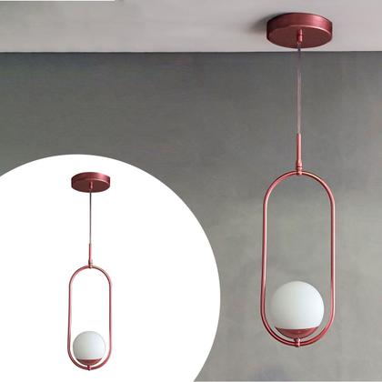 Imagem de Luminaria De Teto Pendente Para Lavabo Quarto Cabeceira Banheiro Globo Vidro Tensao Bivolt